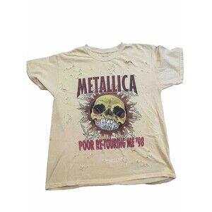 Metallica Mens Medium T-Shirt Poor Re Touring Urban Outfitters Distressed Retro